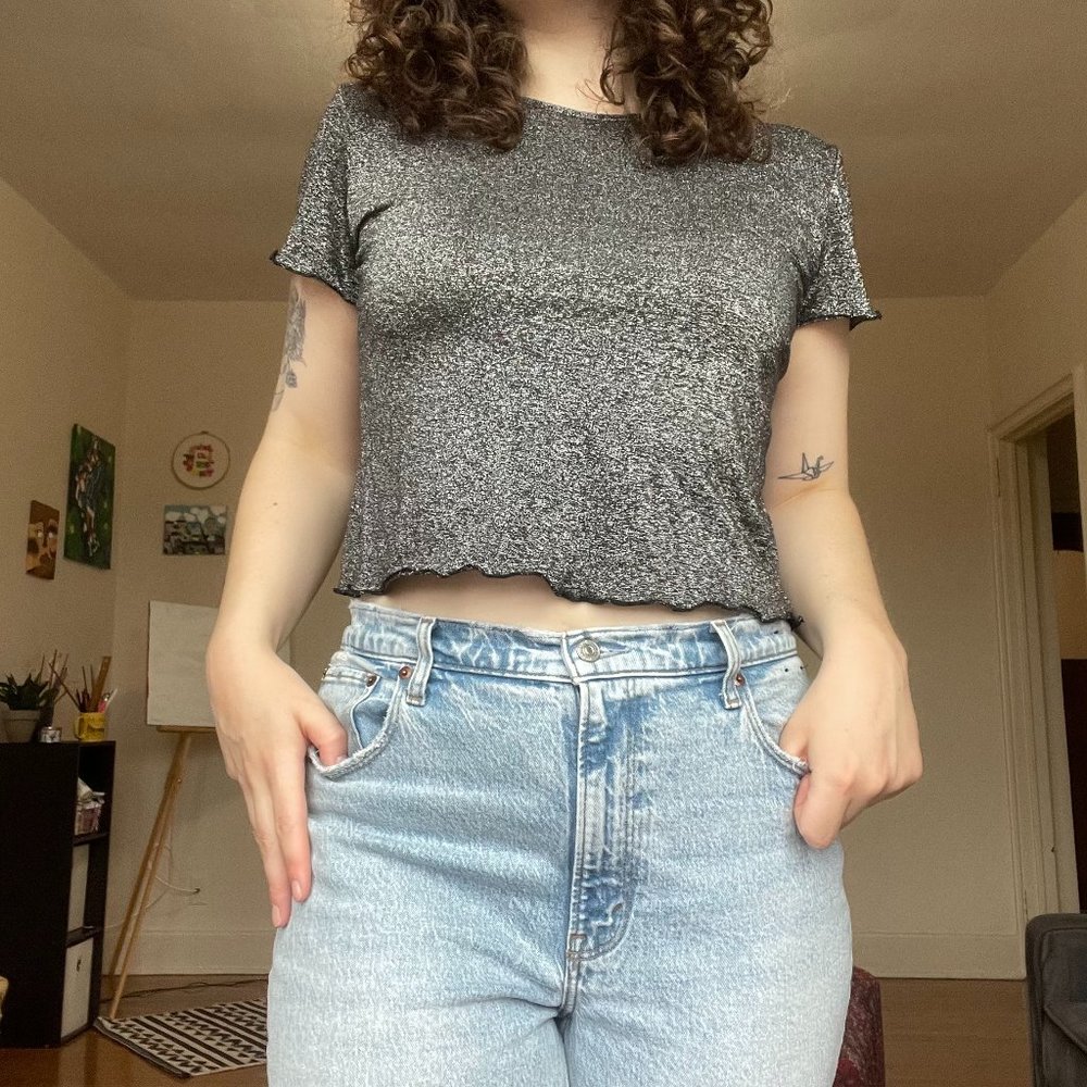 Sparkly Urban Outfitters Baby Tee